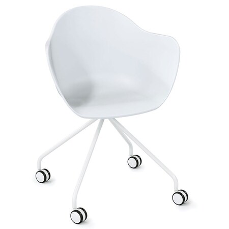 Officesource Allure Collection Swivel, Plastic Bucket Chair with White Metal Base 04AL2AMGPSPWHWH